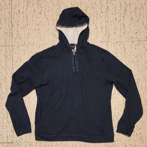 Hugo Boss Pin Striped 1/4 Zip Lightweight Pullover Hoodie Sweater